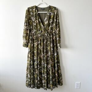 Madewell Cinch Waist Tiered Midi Dress in Wildblooms XXS